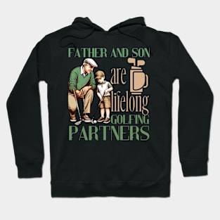 Vintage Dad And Son Golf Partners For Life Fathers Day Hoodie